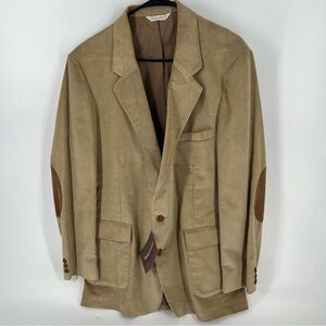 Sport Classics‎ Corduroy Blazer Jacket 42L Tan Brown Elbow Patches Menswear
